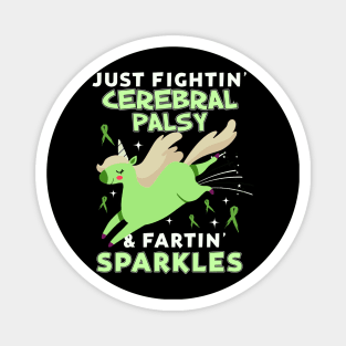 cerebral palsy funny unicorn farting sparkles Magnet